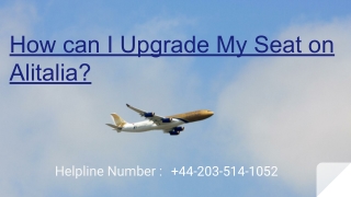 How can I Upgrade My Seat on Alitalia?