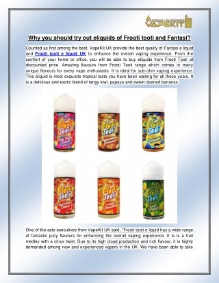 Frooti tooti e liquid UK