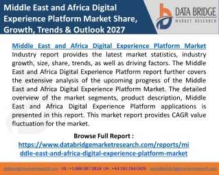 Middle East and Africa Digital Experience Platform Market Statistics, Growth