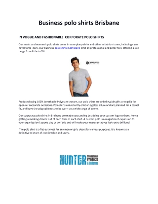 Business polo shirts Brisbane