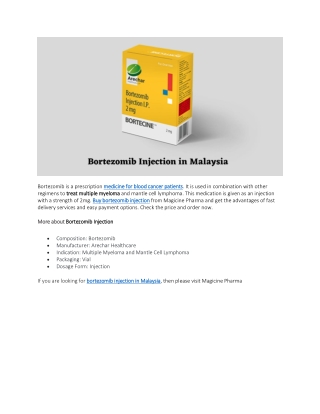 bortezomib injection in Malaysia