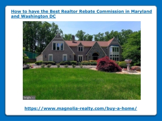 How to have the Best Realtor Rebate Commission in Maryland