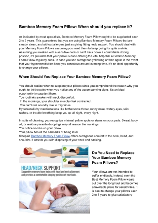 Bamboo Memory Foam Pillow_ When should you replace it