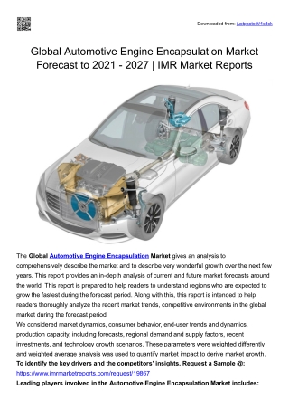 Global Automotive Engine Encapsulation Market 2021 Increasing demand with Leadin