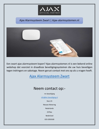 Ajax Alarmsysteem Zwart | Ajax-alarmsystemen.nl