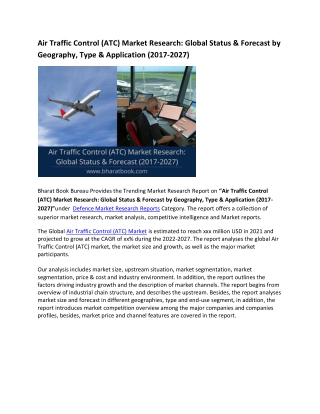Global Air Traffic Control Market Research Report 2021-2027