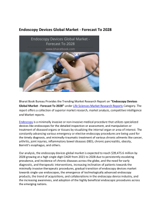 Global Endoscopy Devices Market Research Report 2021-2028