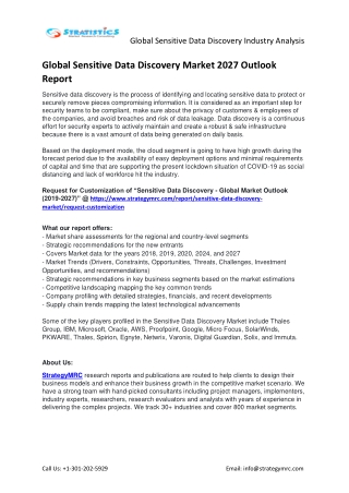 Global Sensitive Data Discovery Market Growth Analysis and Industry Share