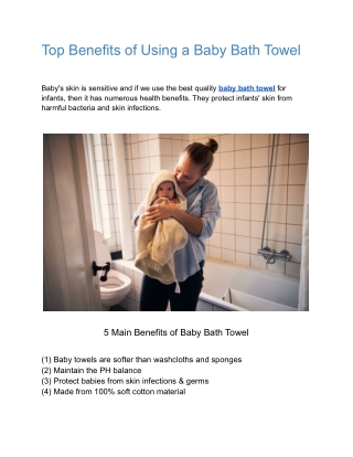 Top Benefits of Using a Baby Bath Towel