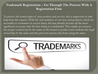 Trademark Registration – Go Through The Process With A Registration Firm