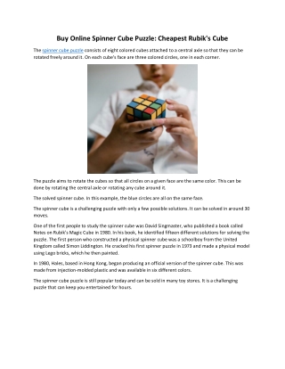 Buy Online Spinner Cube Puzzle Cheapest Rubik's Cube