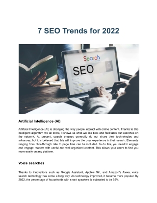 7 SEO Trends for 2022