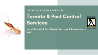 List of Termite & Pest Control Services & Companies in UAE
