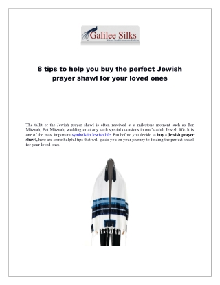 8 tips to help you buy the perfect Jewish prayer shawl for your loved ones