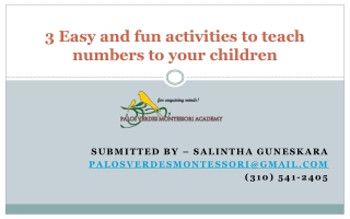 3 Easy and fun activities to teach numbers