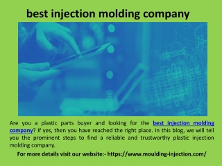 plastic injection mould manufacturer