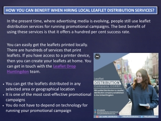 How You Can Benefit When Hiring Local Leaflet Distribution Services?