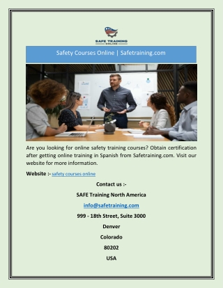 Safety Courses Online | Safetraining.com