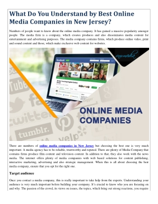 What Do You Understand by Best Online Media Companies in New Jersey