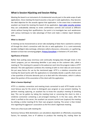 What is Session Hijacking and Session Riding
