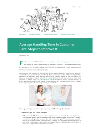Average Handling Time in Customer Care Steps to Improve It