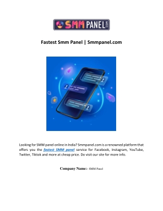 Fastest Smm Panel | Smmpanel.com