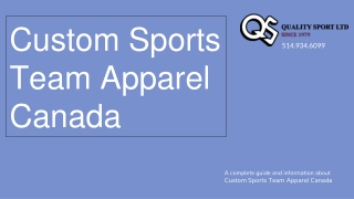 custom sports team apparel canada