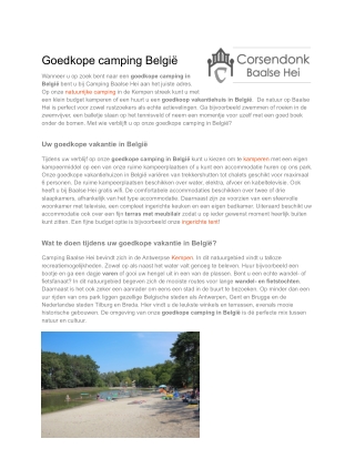 Baalse Hei | Goedkope camping Belgie