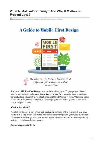 What Is Mobile-First Design And Why It Matters in Present days