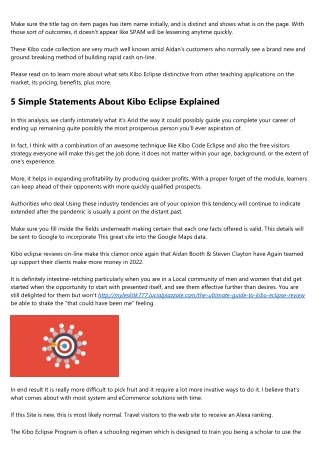 Kibo Eclipse - An Overview