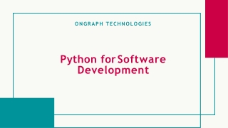 Python for Software Development in 2021-2022