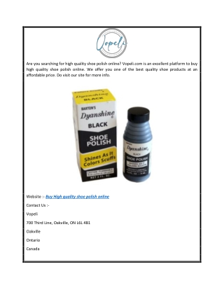 Buy High Quality Shoe Polish Online  Vopeli.com