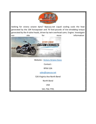 Victory Octane Dyno  Rpwusa.net