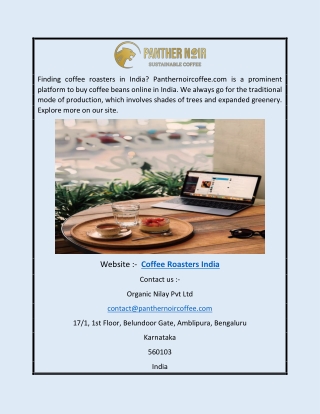Coffee Roasters India | Panthernoircoffee.com