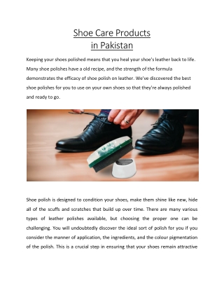 Shoe Care Products in Pakistan