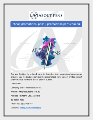 cheap promotional pens | promotionalpens.com.au