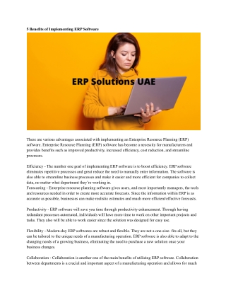 ERP Solutions UAE