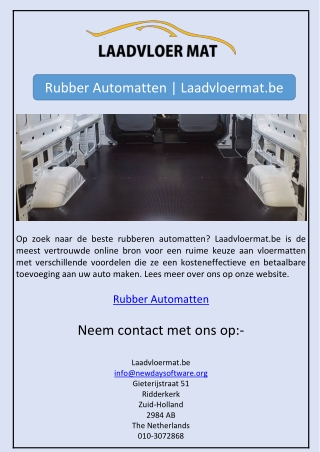 Rubber Automatten | Laadvloermat.be