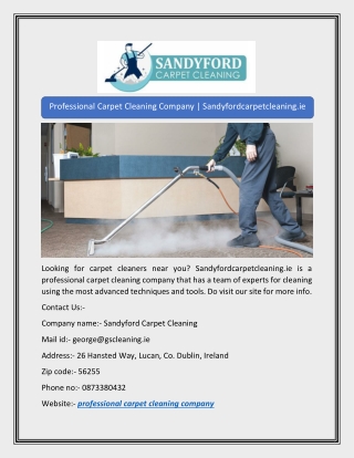 Professional Carpet Cleaning Company | Sandyfordcarpetcleaning.ie