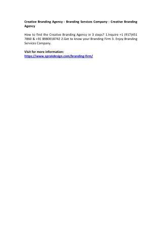 Creative Branding Agency - Branding Services Company - Creative Branding Agency