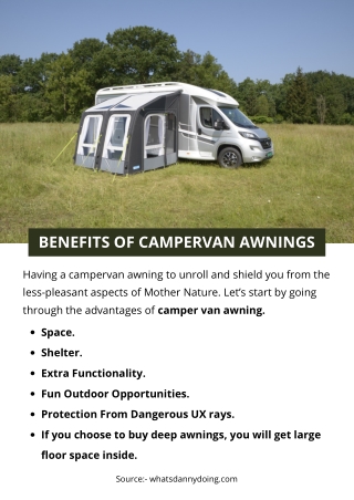 BENEFITS OF CAMPERVAN AWNINGS