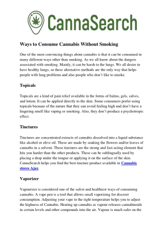 Ways to Consume Cannabis Without Smoking