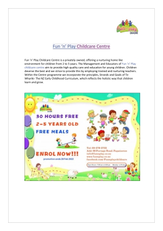 Fun ‘N’ Play Childcare Centre