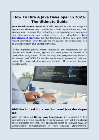 How To Hire A Java Developer In 2022 - The Ultimate Guide