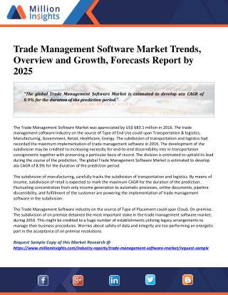 Trade Management Software Market Cost Structure Analysis, Trends and Driver Forecast to 2025