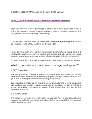 5 Best Free Content Management System