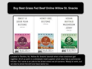 Buy Best Grass Fed Beef Online Willow St. Snacks