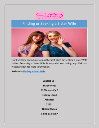 Finding or Seeking a Sister Wife