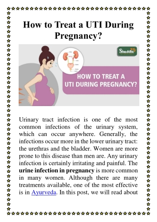 How to Treat a UTI During Pregnancy?