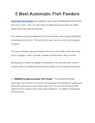 Best Automatic Fish Feeders - 10 Best Ranked
